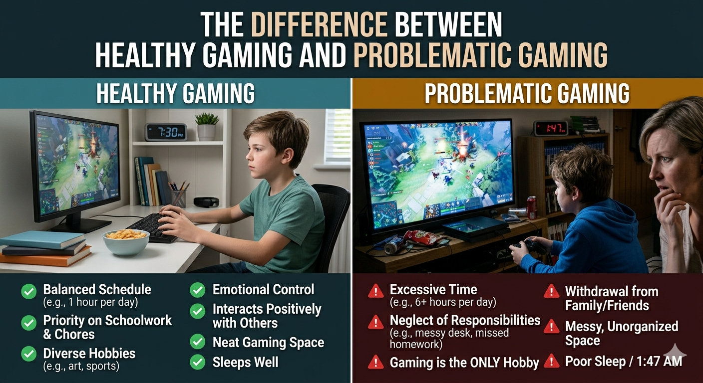 The Difference Between Healthy Gaming and Problematic Gaming