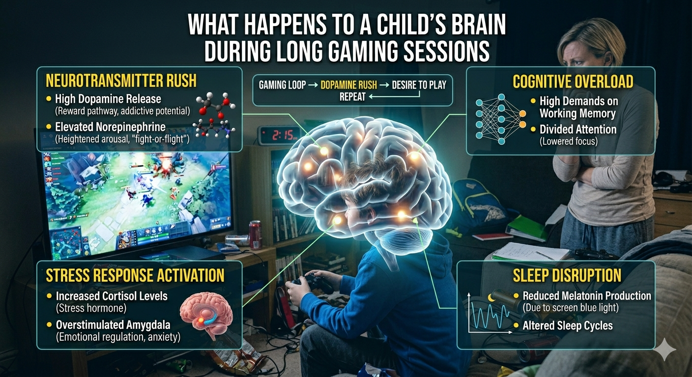What Happens to a Child’s Brain During Long Gaming Sessions