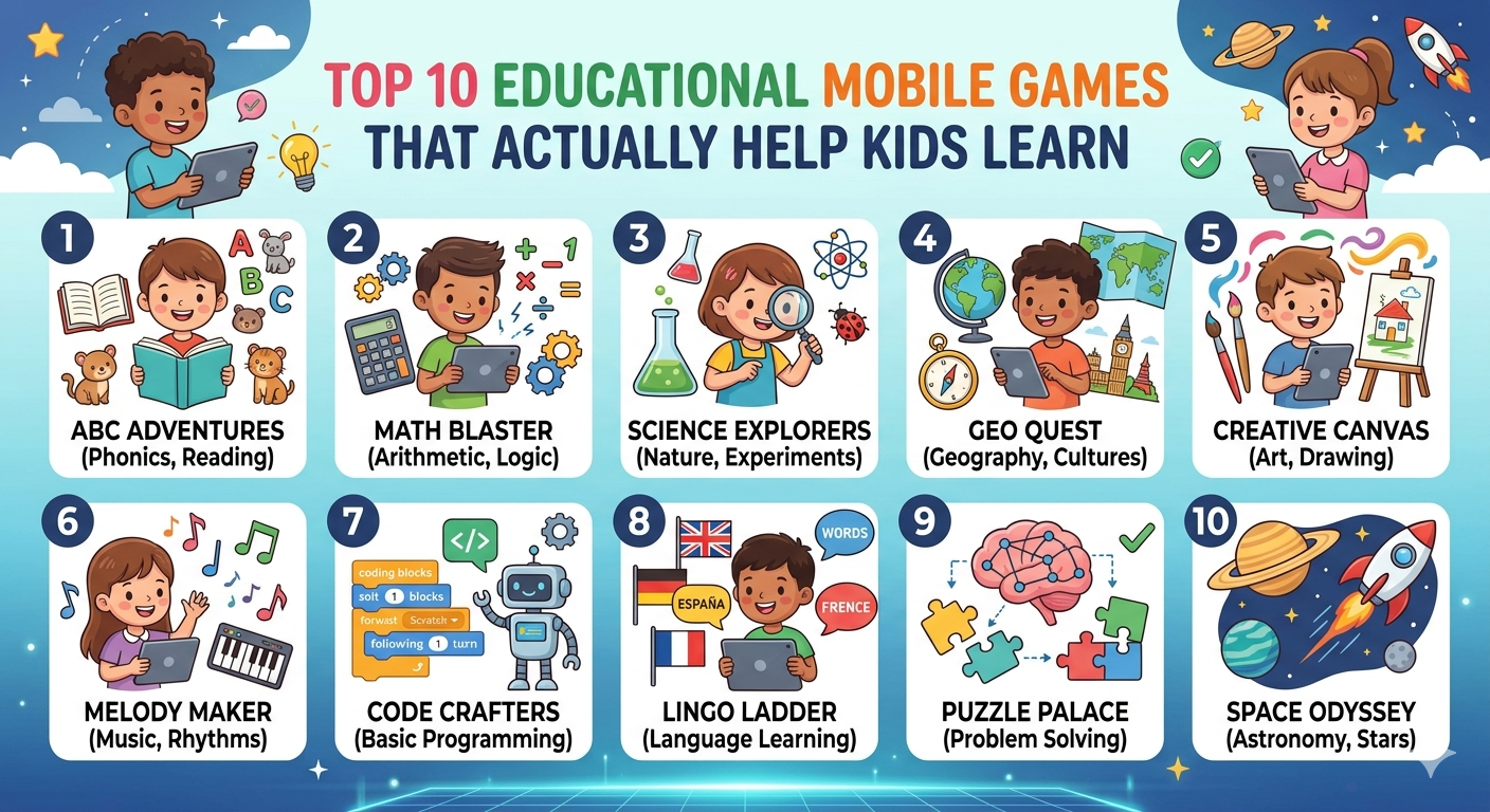 Top 10 Educational Mobile Games That Actually Help Kids Learn