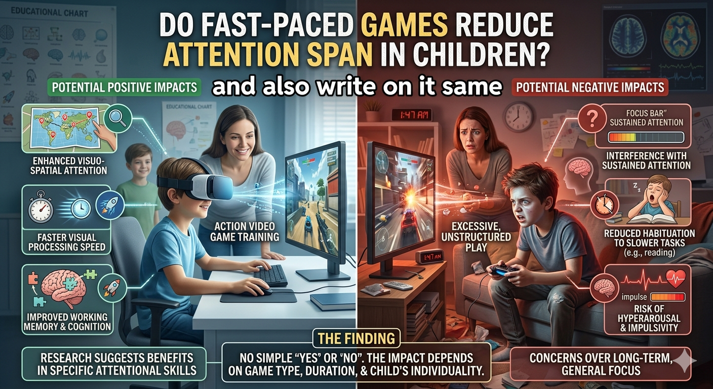 Do Fast-Paced Games Reduce Attention Span in Children?